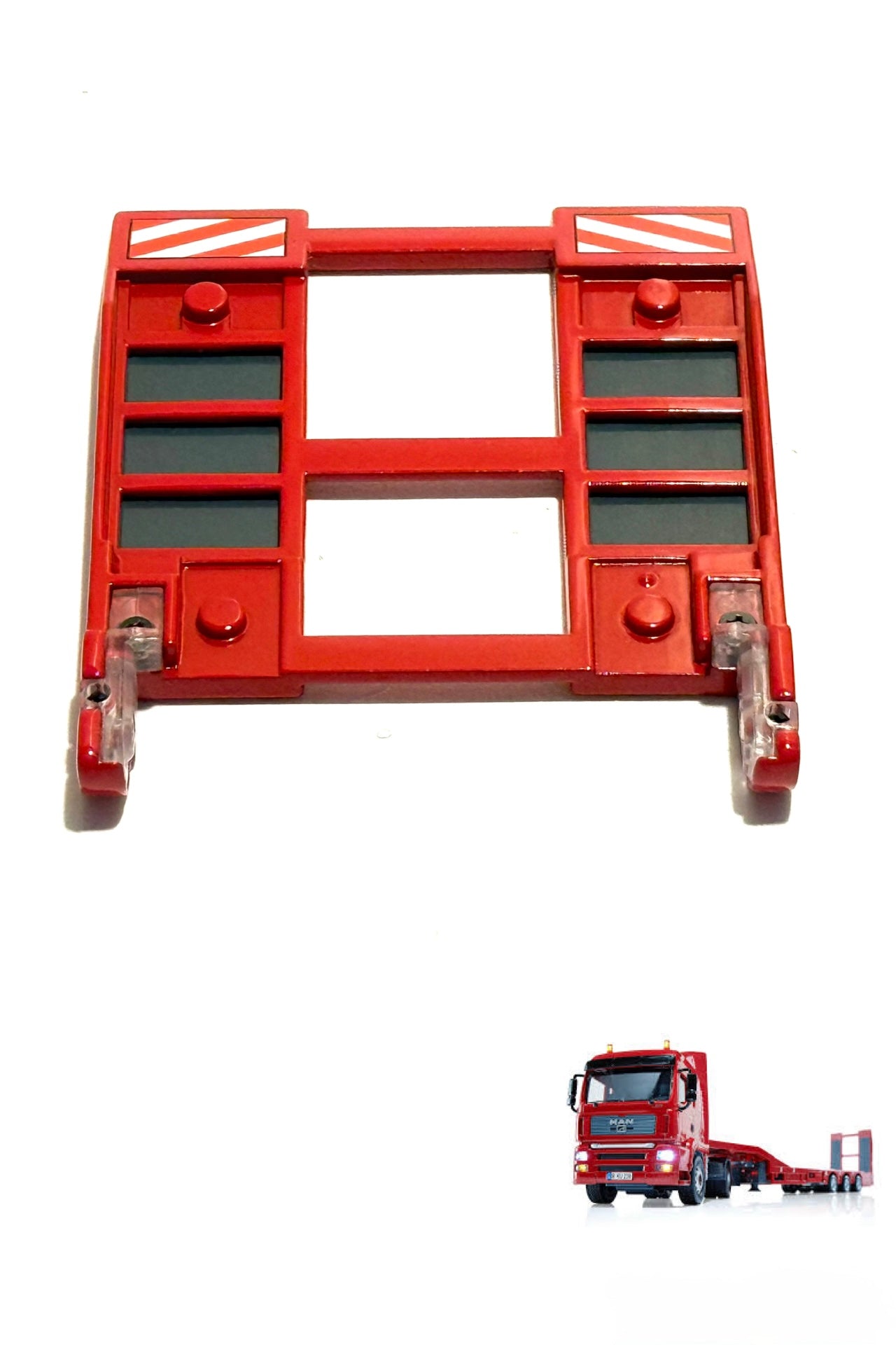 SIKU CONTROL 6744 / 6721 Tieflader Rampe Rot, Silber uns Schwarz