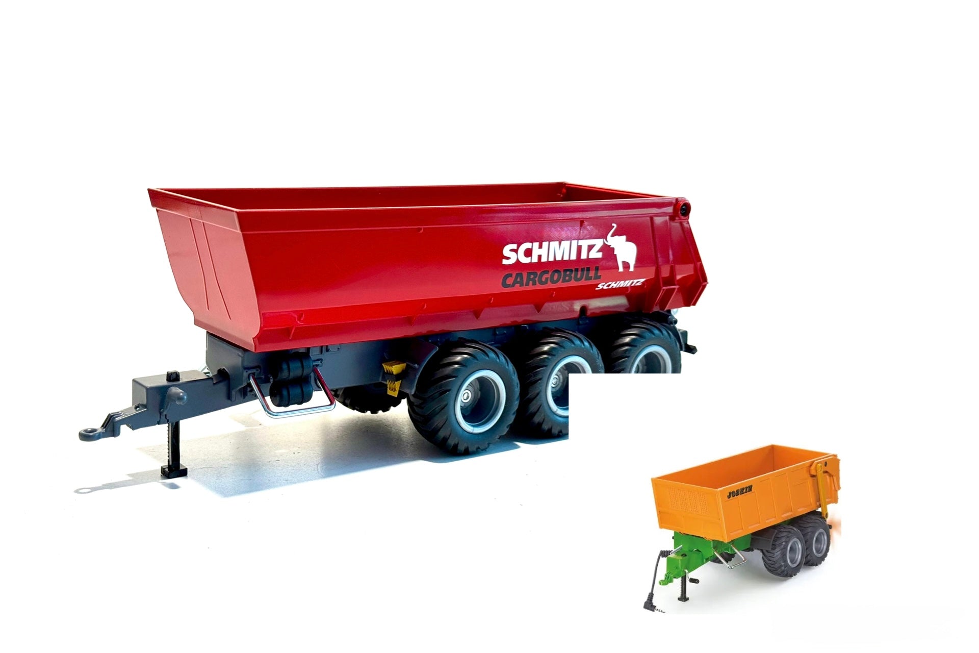 Seitenansicht:
Kipper in rot, Felgen in schwarz