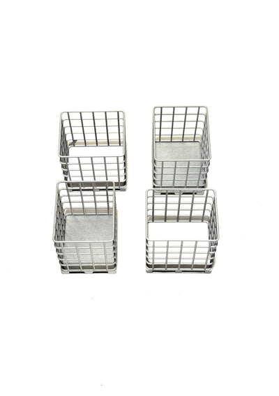 Vier Gitterboxen in der Draufsicht