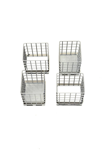 Vier Gitterboxen in der Draufsicht