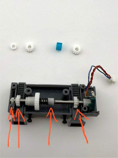 Zahnrad Satz für Siku Control Stützen von Schmitz Mulde 6723 Tieflader 6727