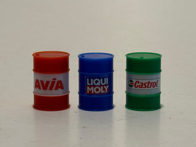 Gedrucktes 200l Öl-/Schmierstoff Fass 3D Druck 1:32 AVIA Liqui Moly Castrol