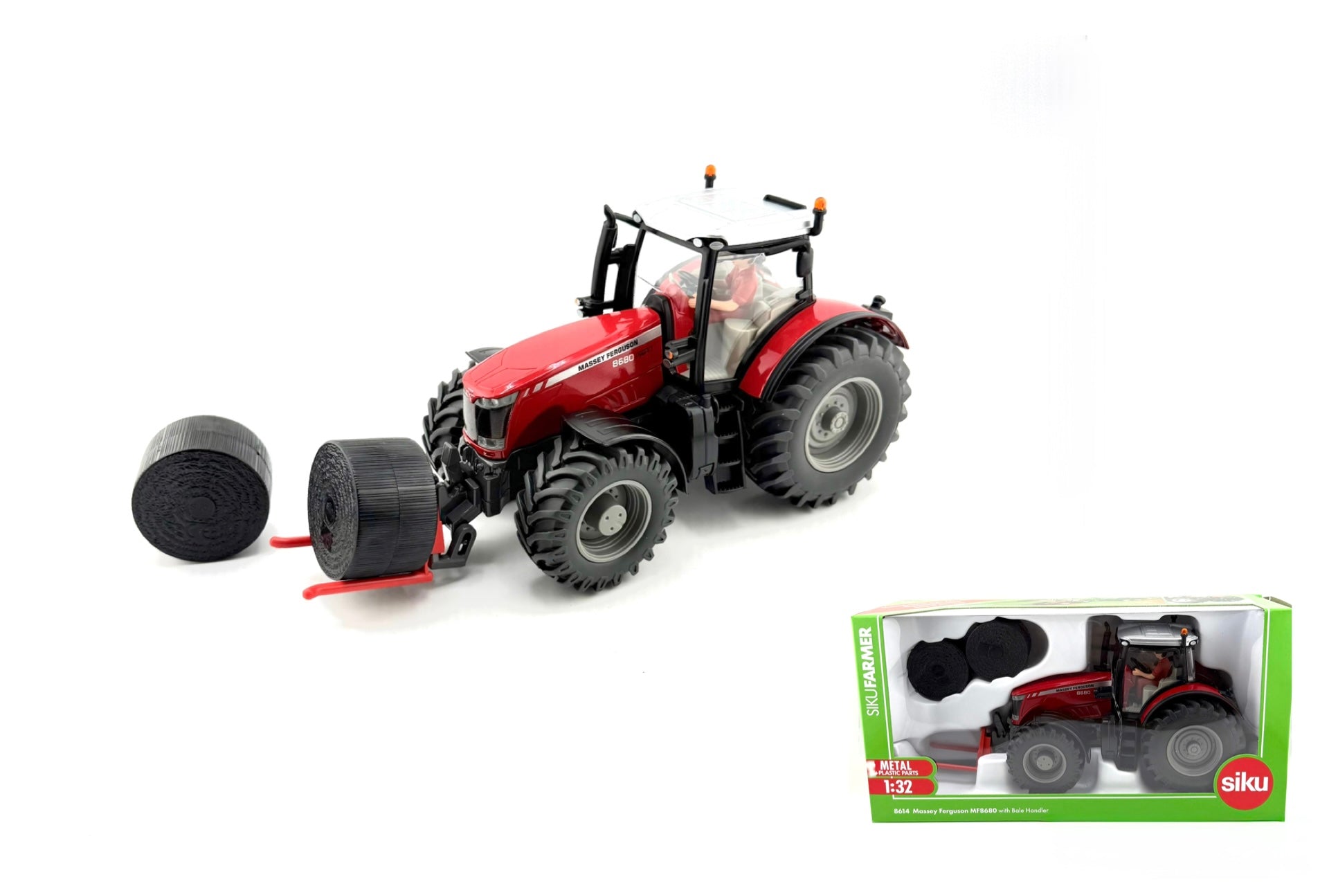 SIKU FARMER 8614 Massey Ferguson mit Silozange und Ballen Sondermodell