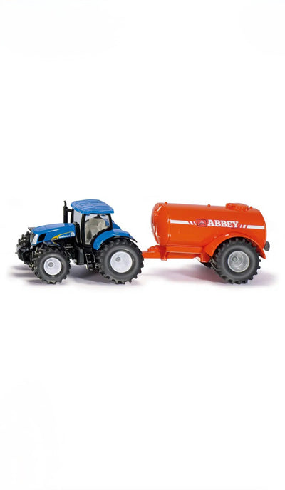 SIKU FARMER 1945 New Holland  Traktor mit Abbey Ein-Achs-Güllefass (1:50)
