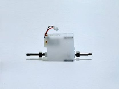 Ersatz Antrieb Seitenansicht weiß mit silberner Achse