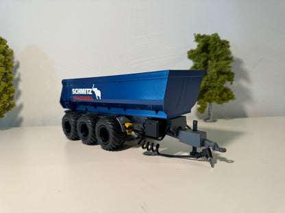 Seitenansicht:
Kipper in blau, Felgen in schwarz