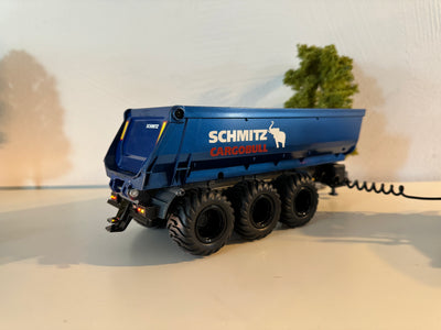 Seitenansicht:
Kipper in blau, Felgen in schwarz