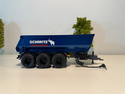 Seitenansicht:
Kipper in blau, Felgen in schwarz