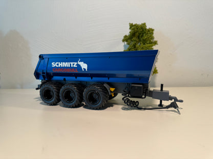 Seitenansicht:
Kipper in blau, Felgen in schwarz