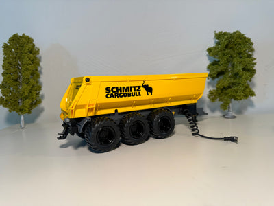 Seitenansicht:
Kipper in gelb, Felgen in schwarz