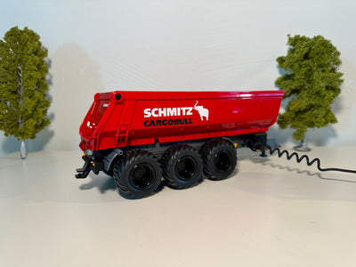 Seitenansicht:
Kipper in rot, Felgen in schwarz