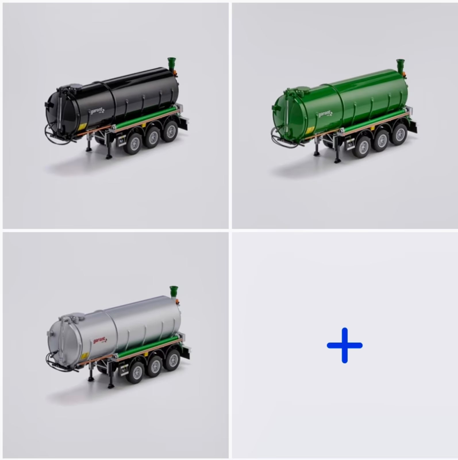 Wiking Kotte Garant TSA Gülle Auflieger in  1:32 schwarz 7654, silber 7655, grün 7656