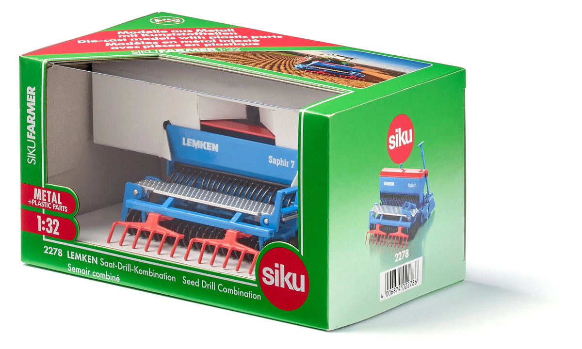SIKU 2278 LEMKEN Saatmaschine im Maßstab 1:32 in Verpackung
